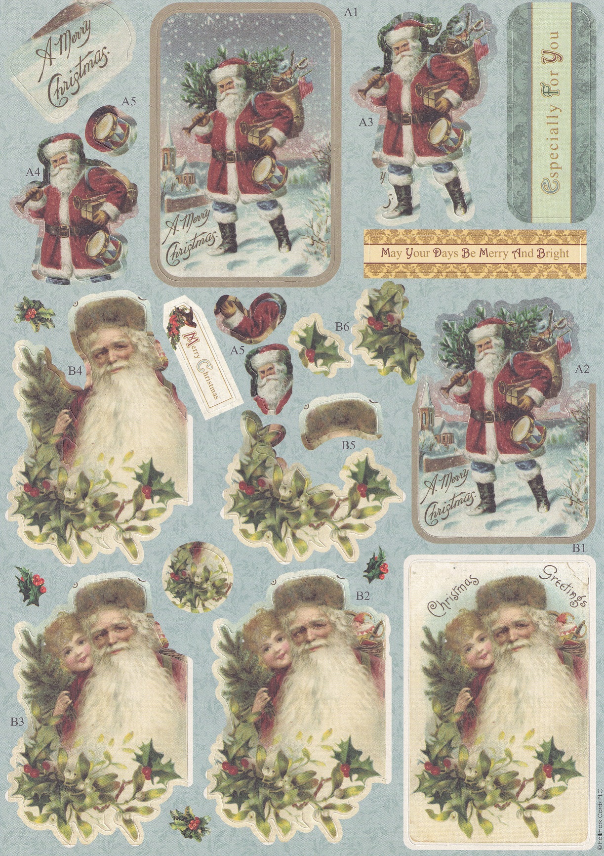 docrafts victorian christmas a4 decoupage pack santa