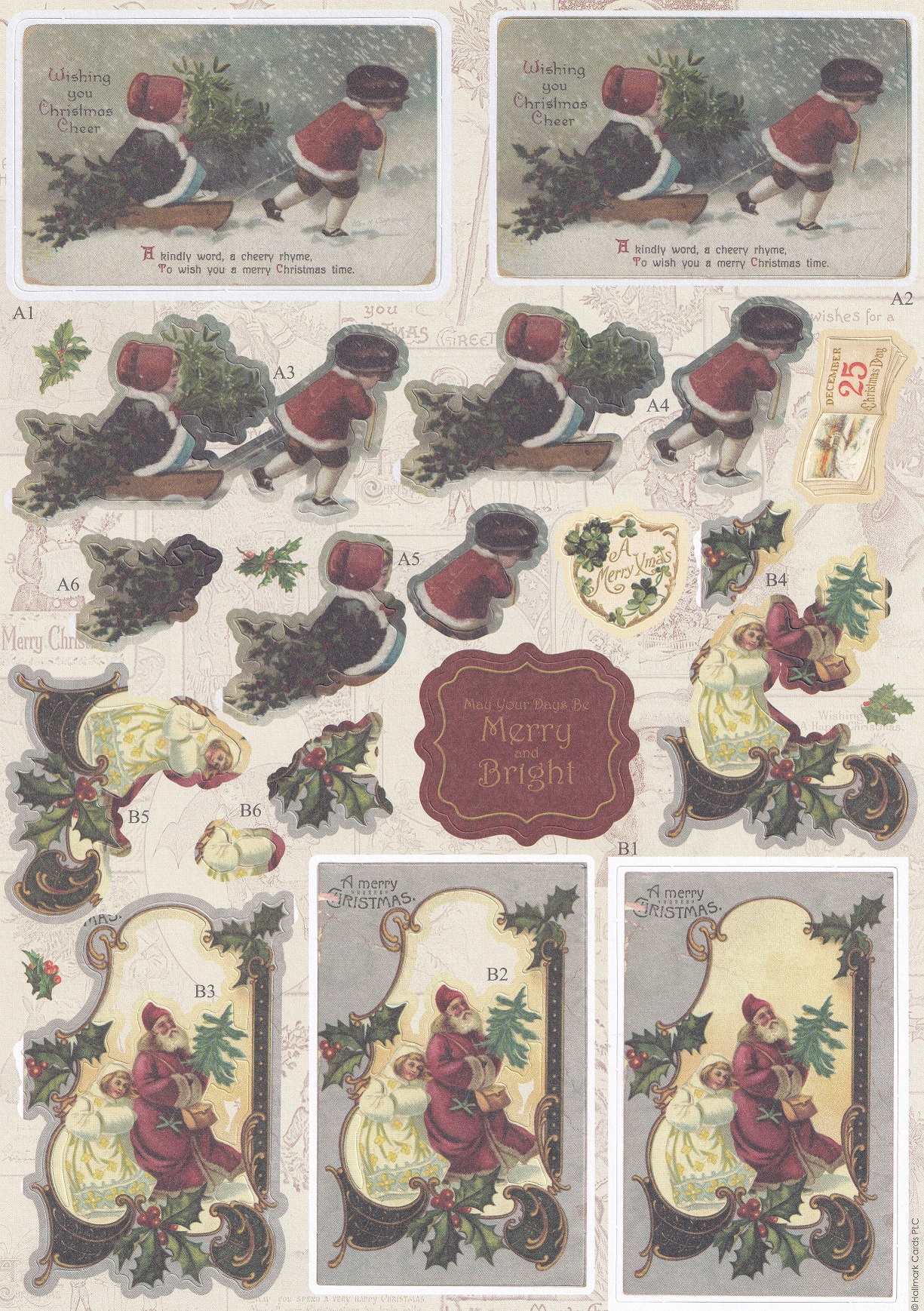 docrafts victorian christmas a4 decoupage pack sleigh