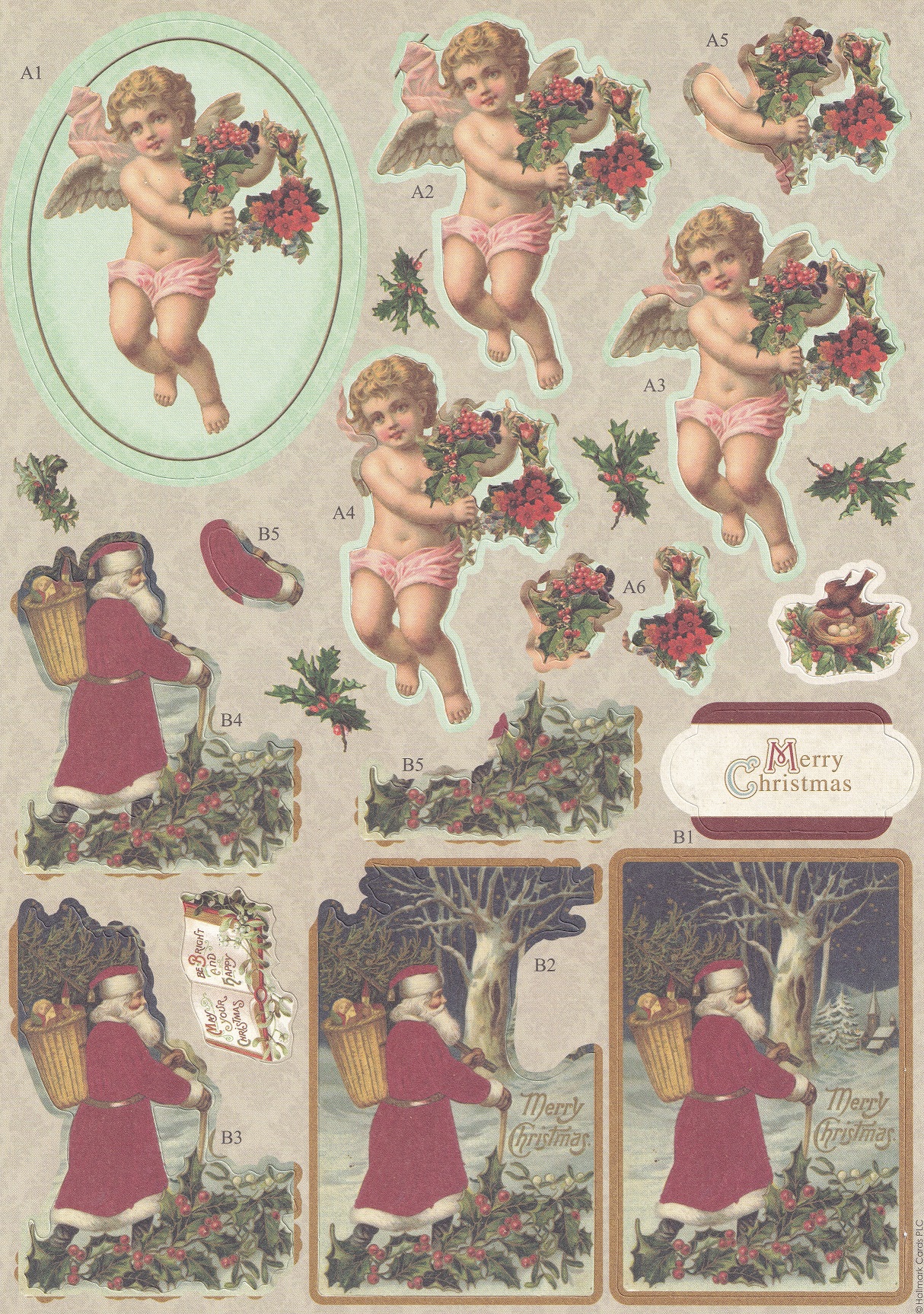 docrafts victorian christmas a4 decoupage pack sleigh