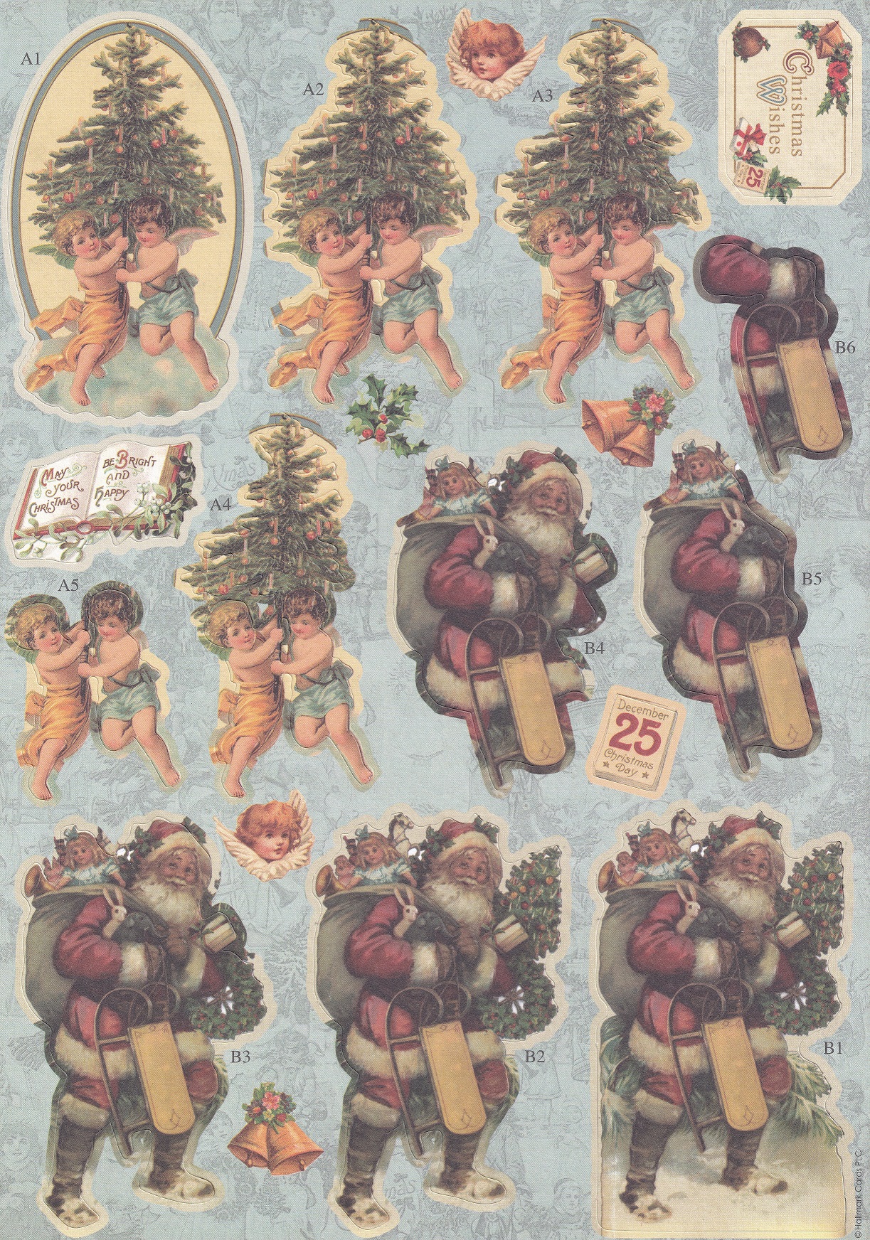 docrafts victorian christmas a4 decoupage pack trees