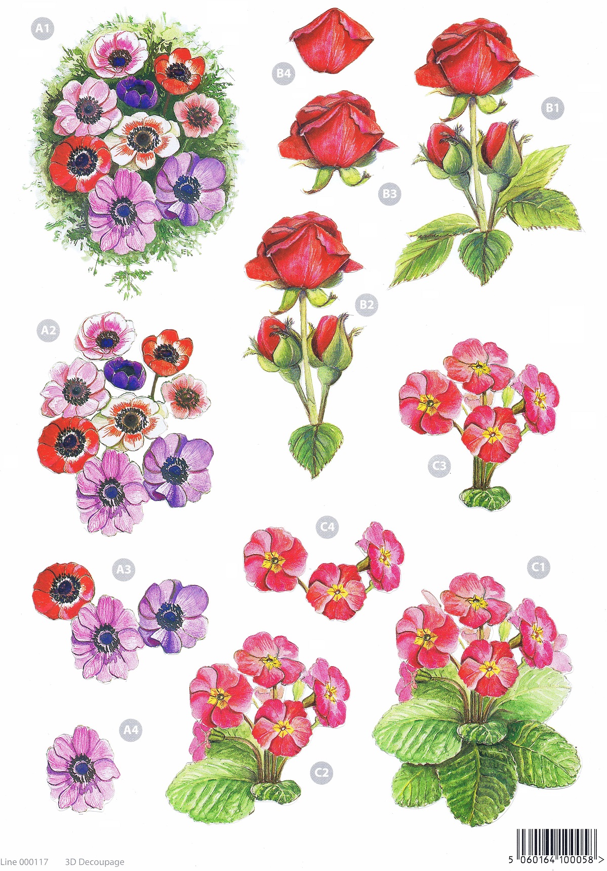 craft uk floral 3d decoupage sheet