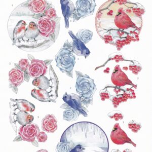 winter classics. a4 die cut decoupage sheet. die cut decoupage sheets are fantastic for those who love 3d decoupage but have difficulty cutting traditional decoupage sheets or for those of us with busy lives, who love to create and send a handmade 3d card but are short of time. gently push out the pre cut images and use silicone glue, pinflair glue or double sided sticky foam pads to layer the images and create a 3d decoupage effect on your handmade cards. jeanine's art winter classics 3d decoupage sheet