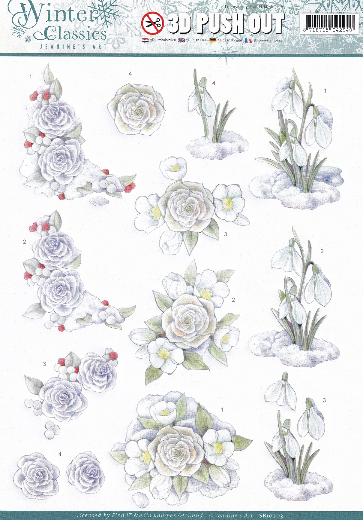 jeanine's art winter classics 3d decoupage sheet