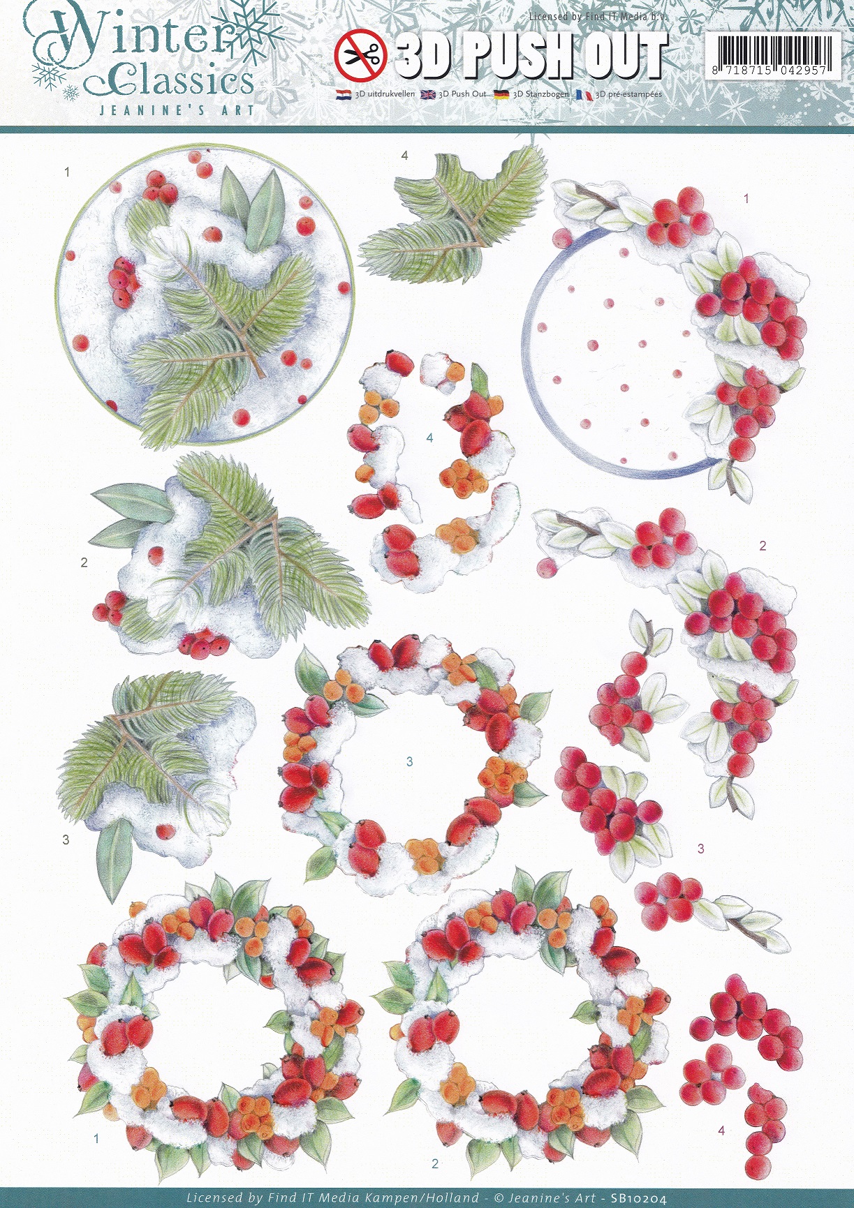 jeanine's art winter classics 3d decoupage sheet