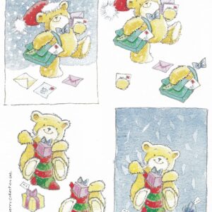 margaret sherry a5 christmas decoupage collection post bear