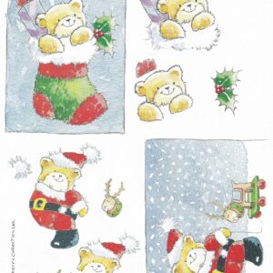 margaret sherry a5 christmas decoupage collection santa bear