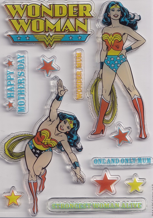 avec wonder woman clear acrylic stamp set (3 sheets)