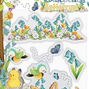 craft consortium bluebells & buttercups clear acrylic stamps chicks