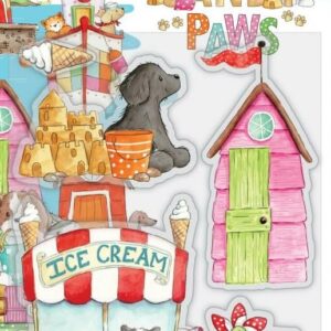 craft consortium sandy paws clear acrylic stamps ice cream
