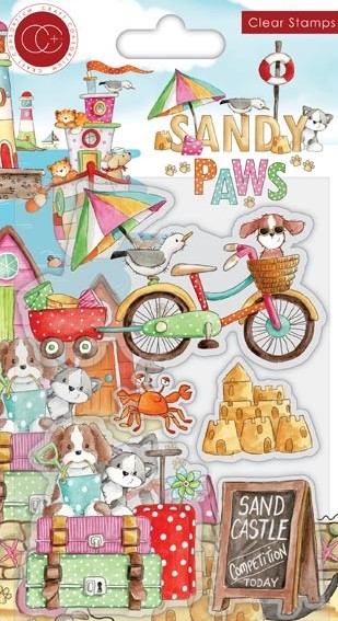 craft consortium sandy paws clear acrylic stamps sand castle