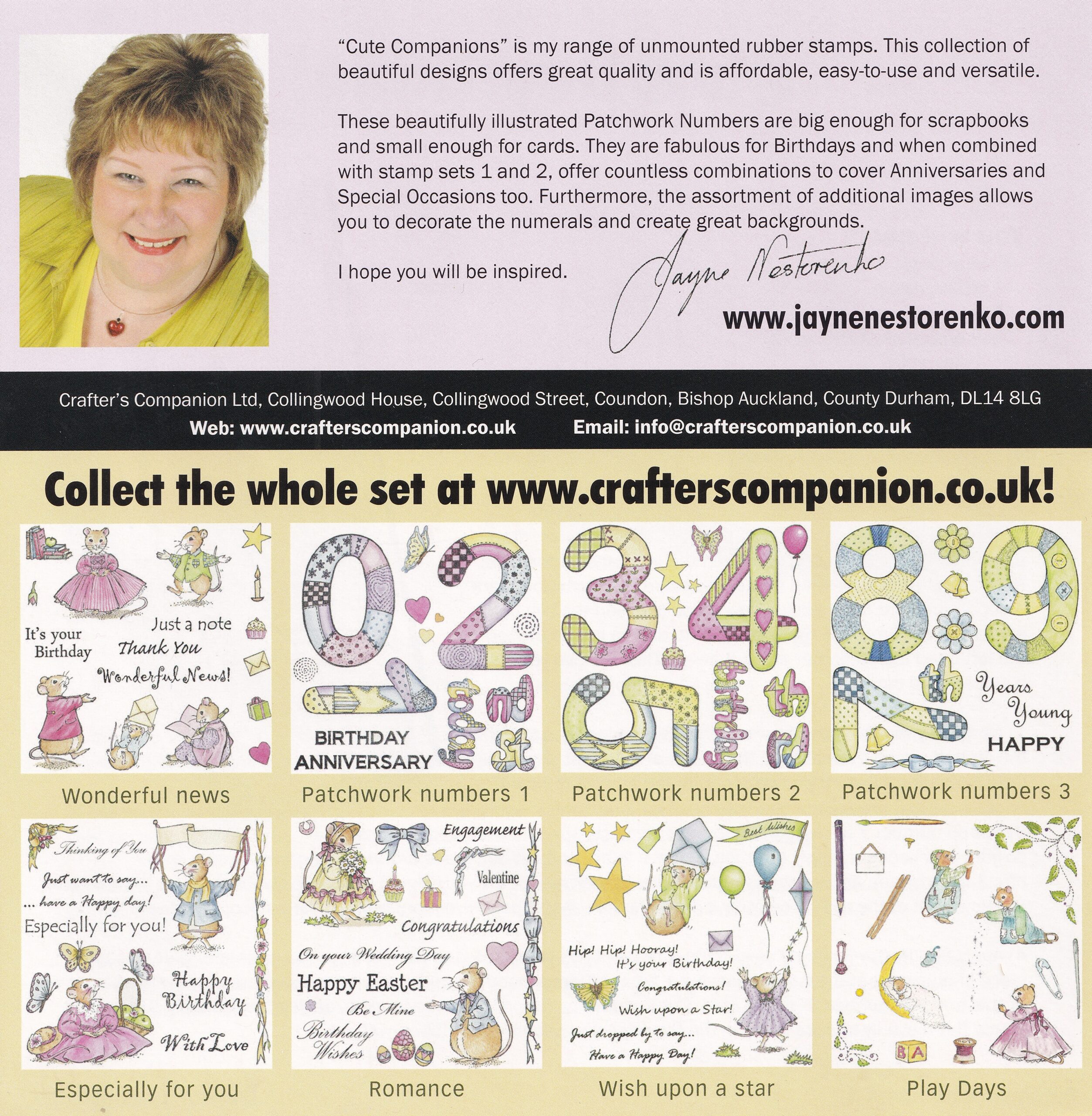 crafters companion cute companions patchwork numbers set 3