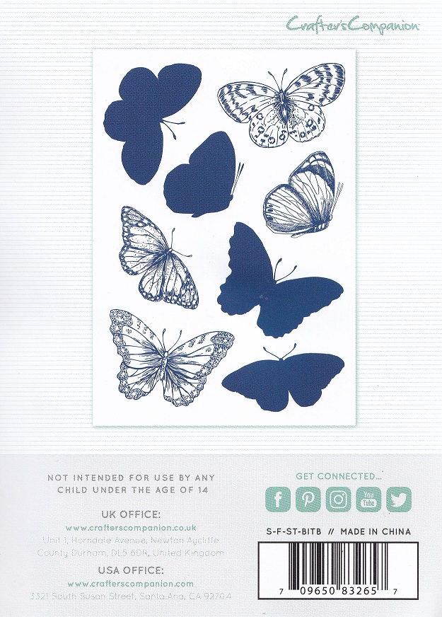 crafters companion flutterby collection acrylic stamps