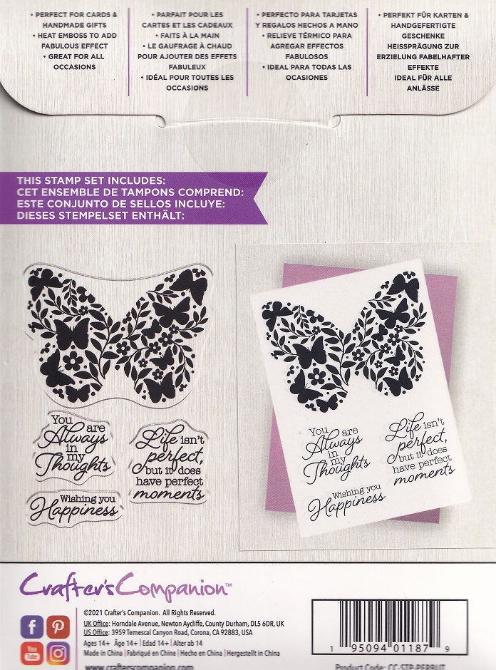 crafters companion perfect butterfly stamp set