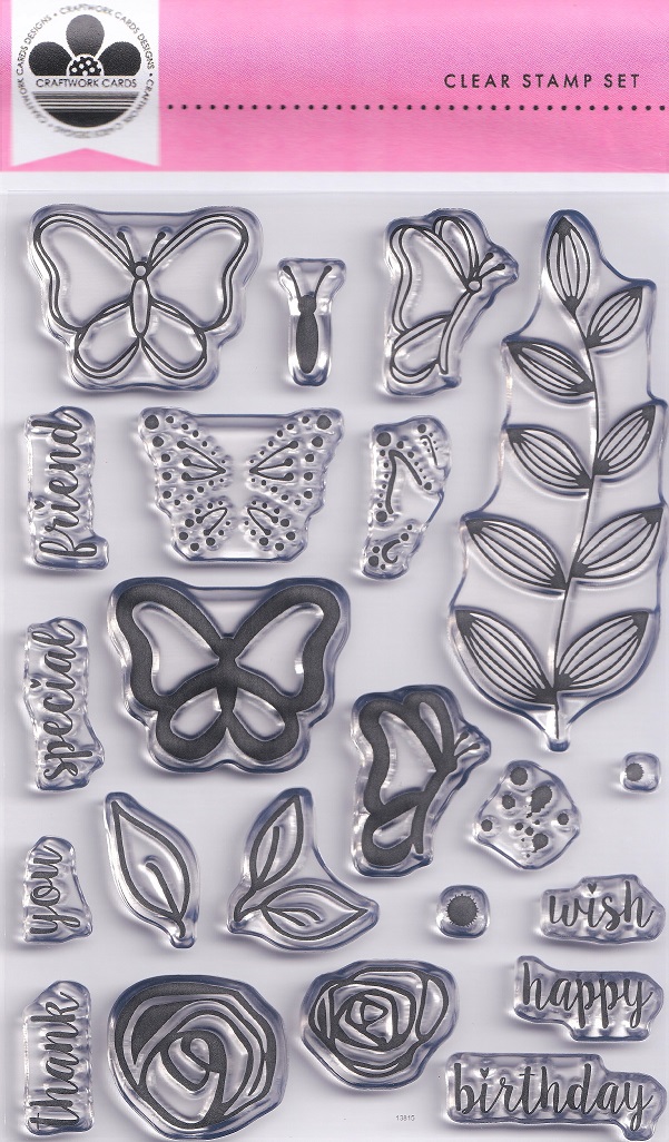 craftwork cards butterflies & blooms stamp set