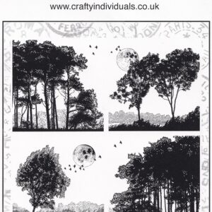 crafty individuals four tree landscapes rubber stamps