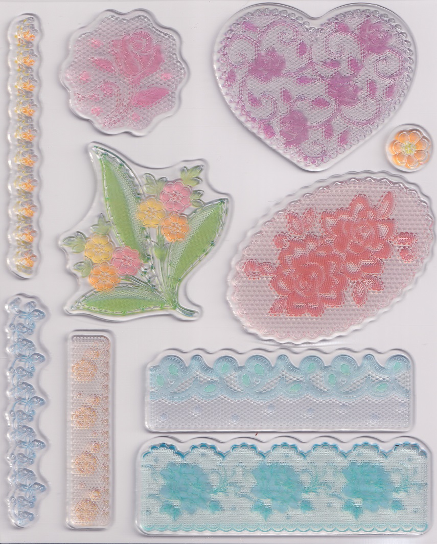 create & craft self cling stamp set