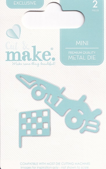 cut & make mini baby dies racing car & flag