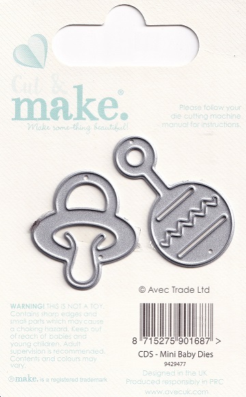 cut & make mini baby dies rattle & dummy