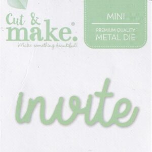 cut & make mini sentiment dies invite (green scroll)