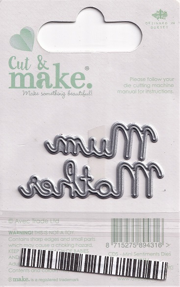 cut & make mini sentiment dies mum mother (green scroll)