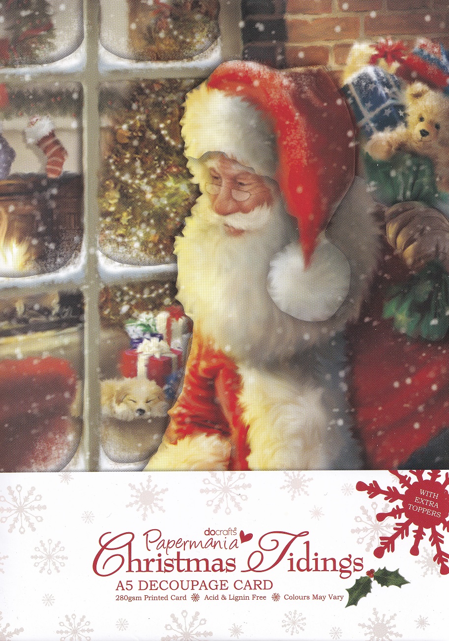 docrafts christmas tidings a5 decoupage card santa
