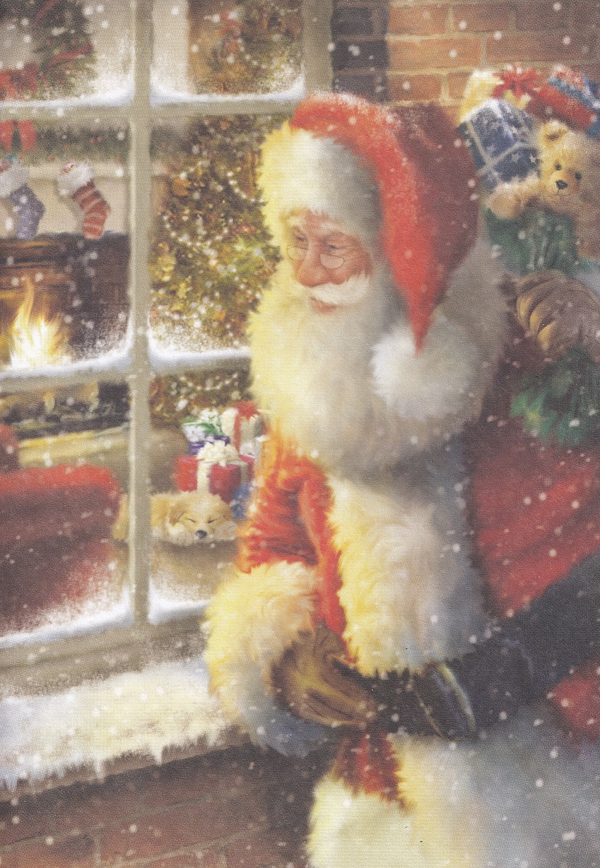 docrafts christmas tidings a5 decoupage card santa