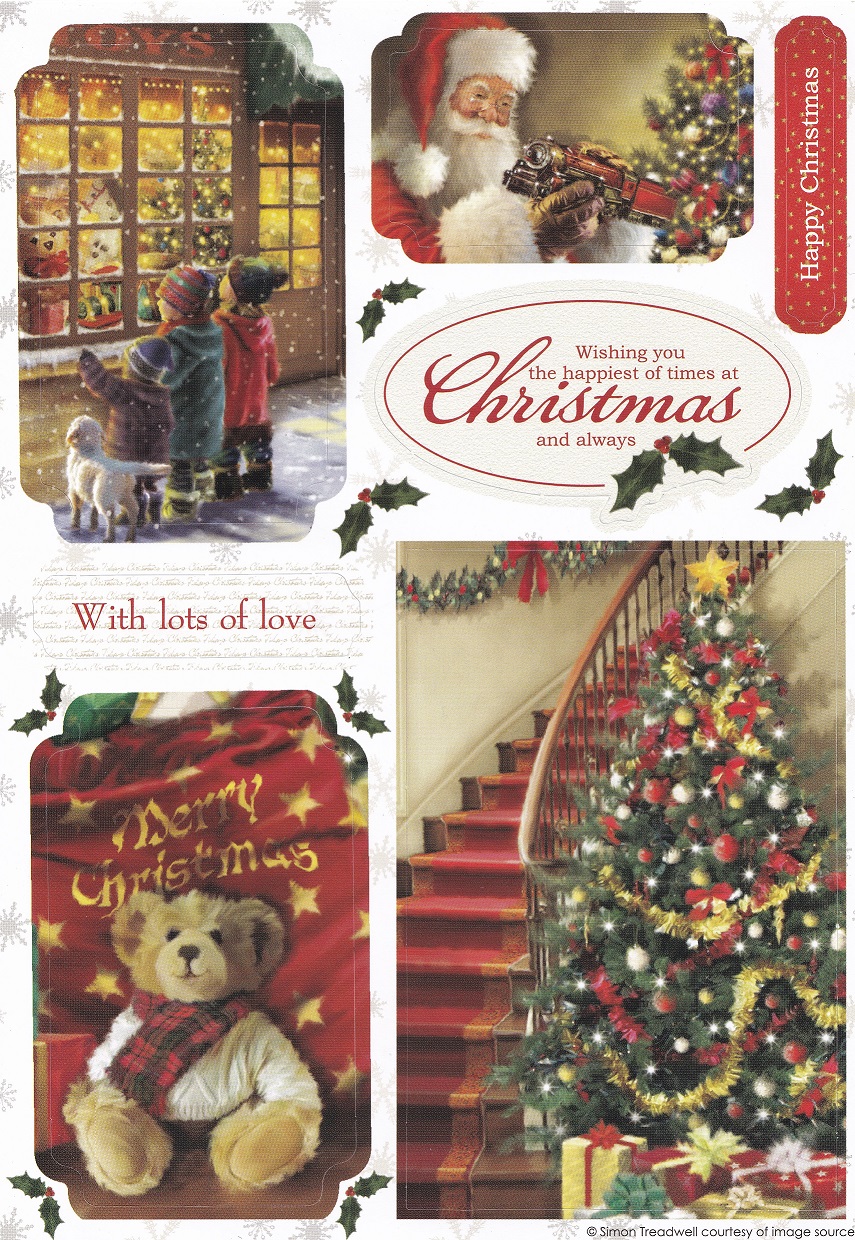 docrafts christmas tidings a5 decoupage card santa