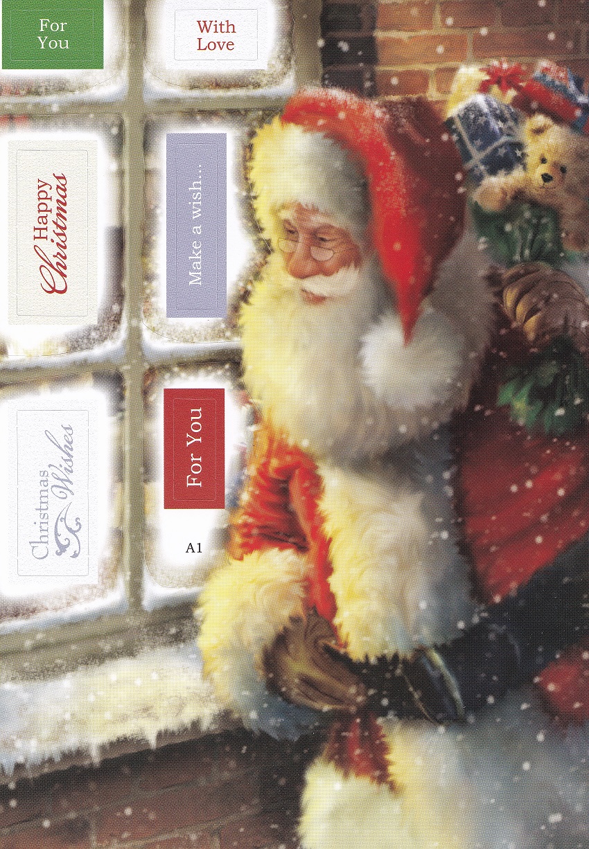 docrafts christmas tidings a5 decoupage card santa