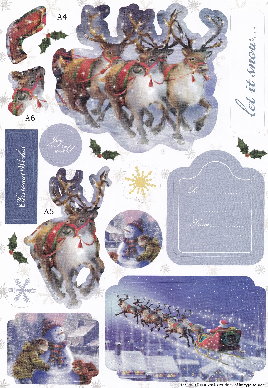 docrafts christmas tidings rocking decoupage card sleigh