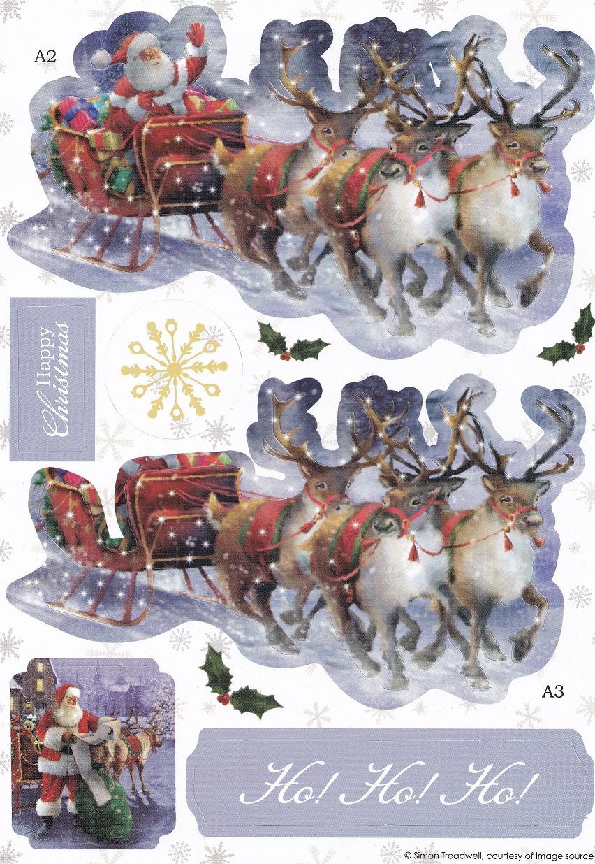 docrafts christmas tidings rocking decoupage card sleigh