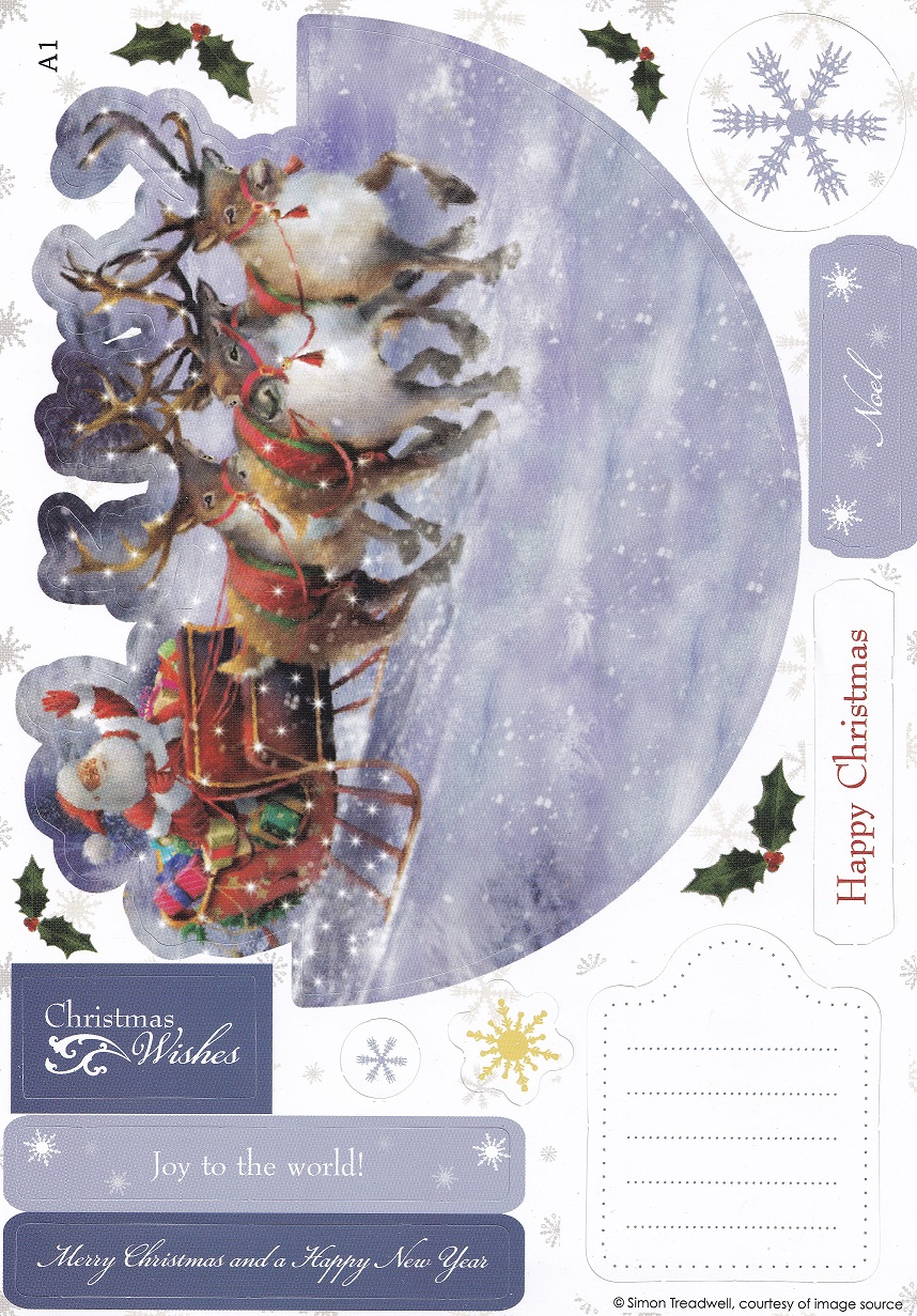 docrafts christmas tidings rocking decoupage card sleigh