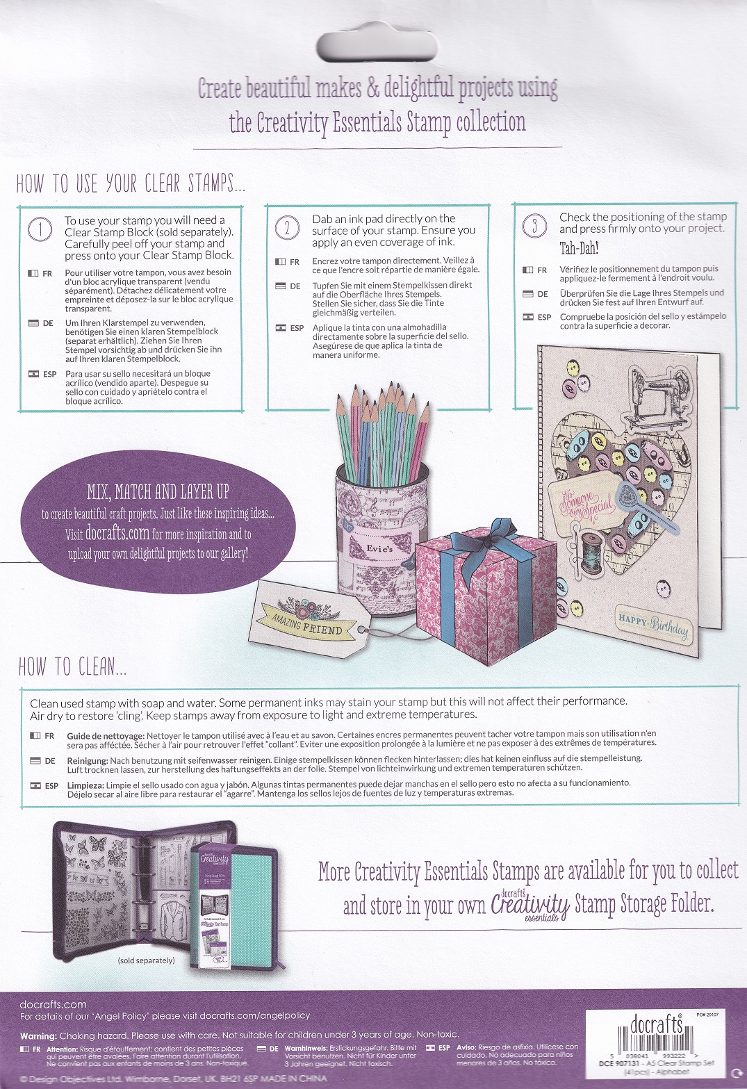 docrafts creativity essential a5 clear acrylic stamp set