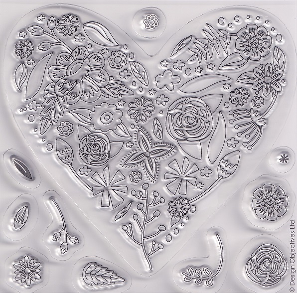 docrafts folk floral heart clear stamps
