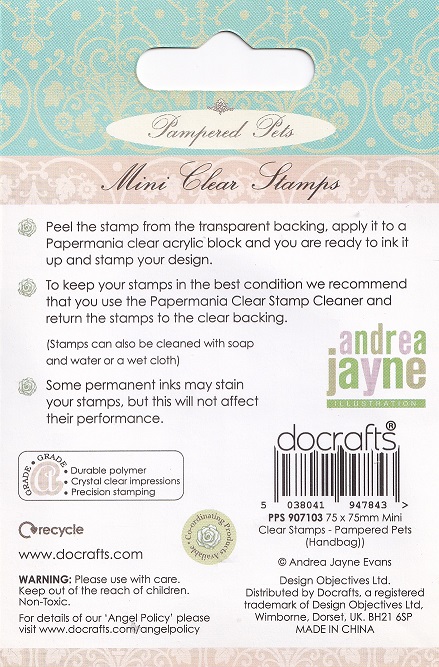 docrafts pampered pets handbag stamp