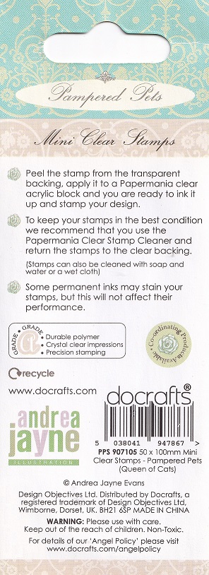 docrafts pampered pets queen of cats stamp