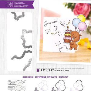 gemini birthday balloons stamp & die set