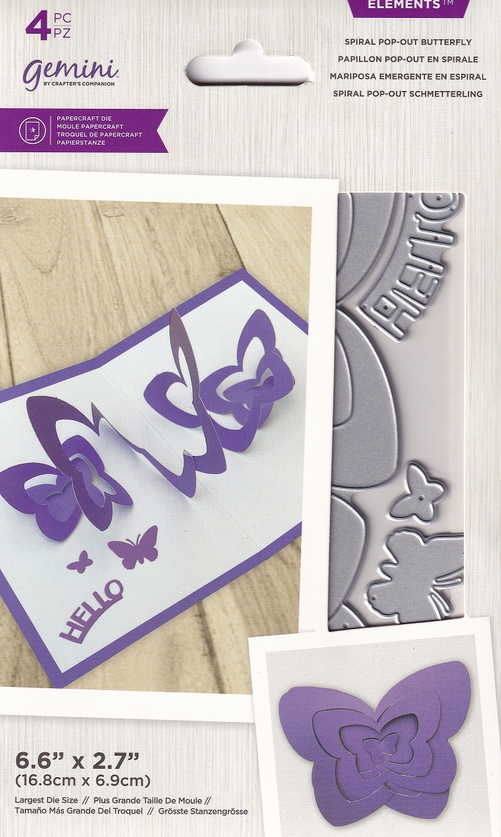 gemini elements spiral pop out butterfly die