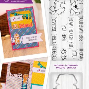 gemini peek a boo dog stamp & die set