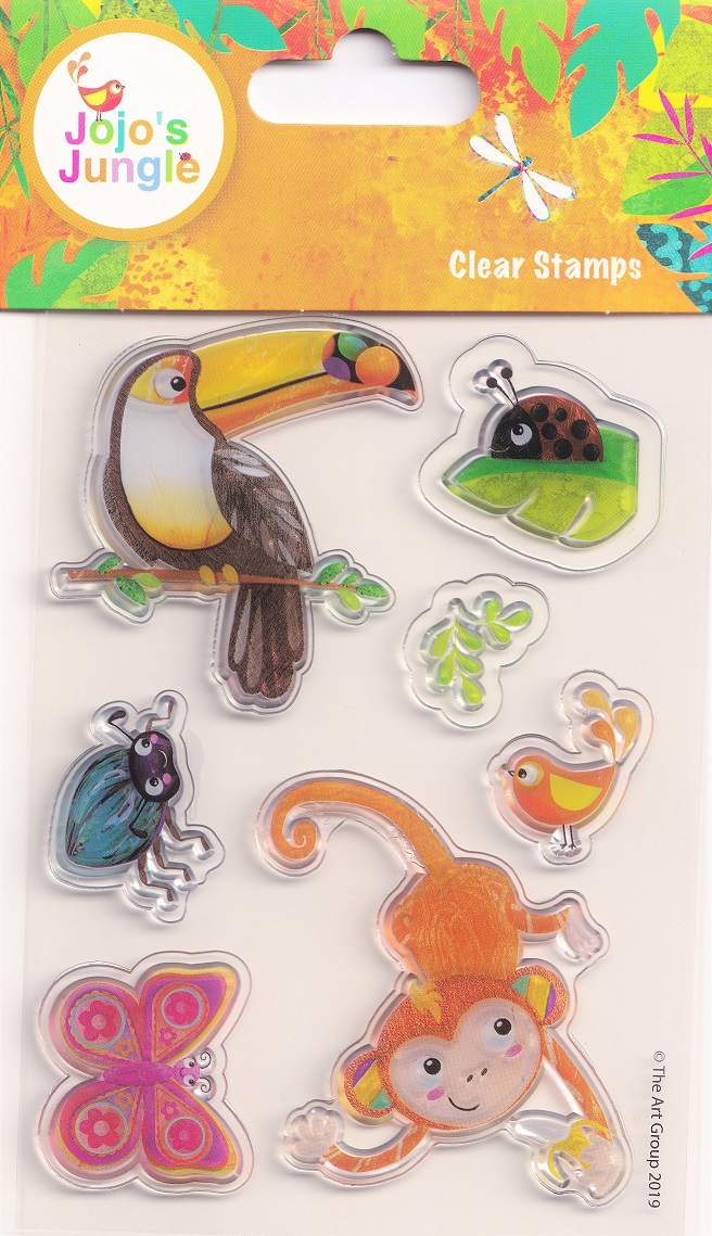 jojo's jungle a6 clear stamps monkey