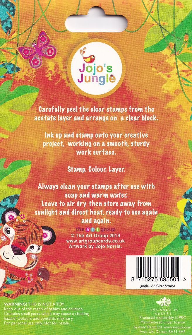 jojo's jungle a6 clear stamps monkey