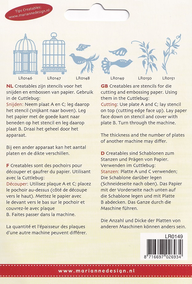 marianne design creatables dove die set