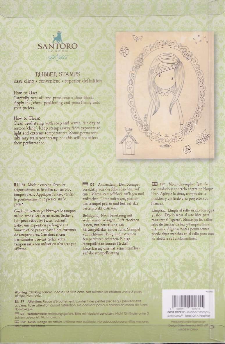santoro gorjuss birds of a feather rubber stamps