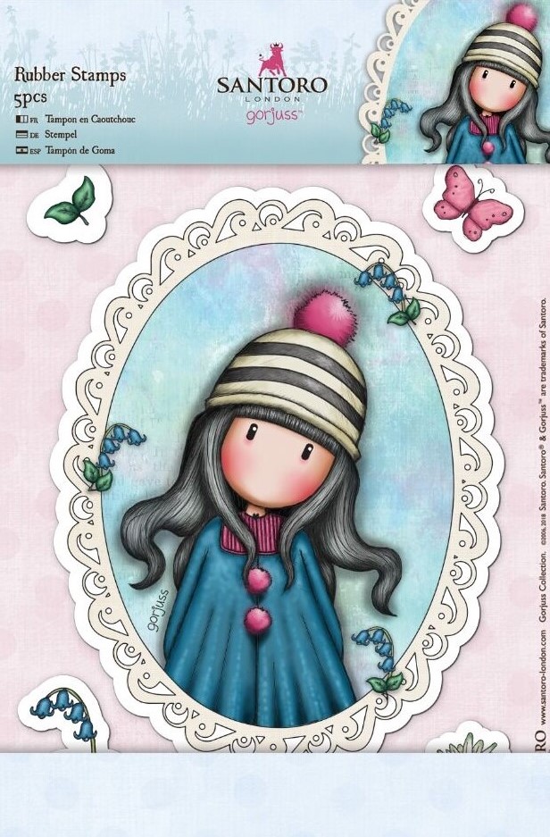 santoro gorjuss pom pom rubber stamps