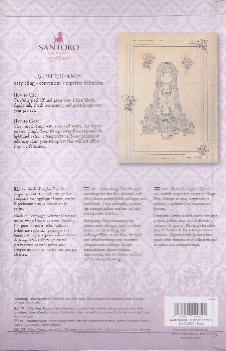 santoro gorjuss rosie rubber stamps