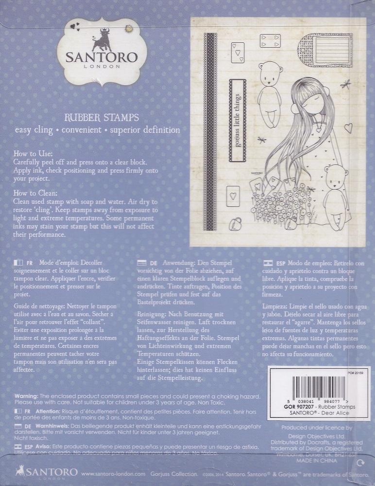santoro rubber stamp dear alice