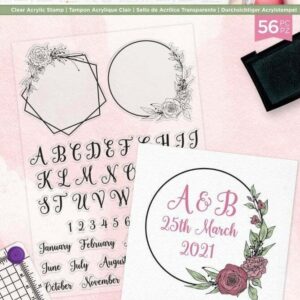 sarah davies signature collection monogram frames clear acrylic stamp set