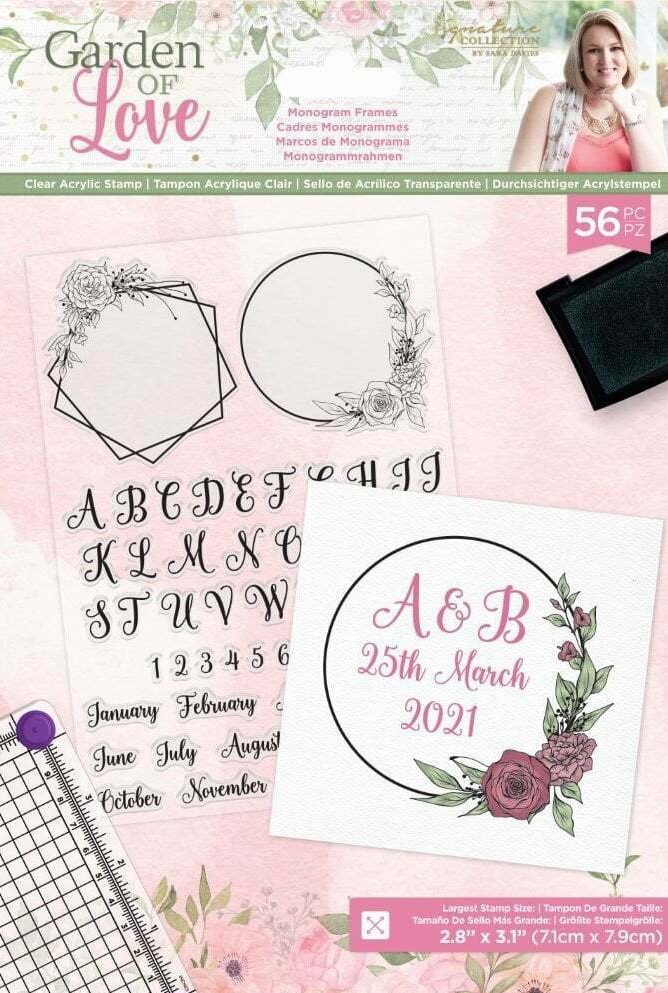 sarah davies signature collection monogram frames clear acrylic stamp set