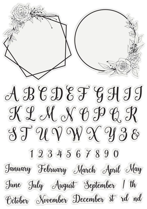 sarah davies signature collection monogram frames clear acrylic stamp set