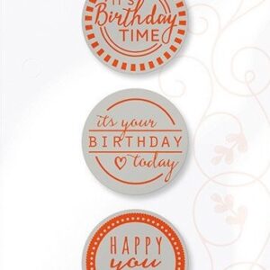 tonic studios blue ribbon/rosette birthday stamp set