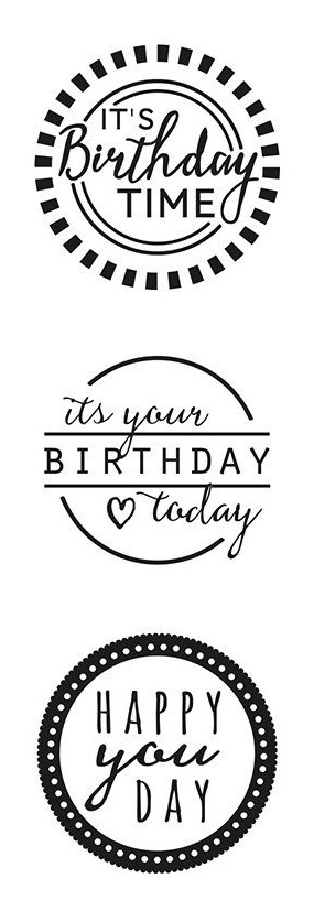 tonic studios blue ribbon/rosette birthday stamp set